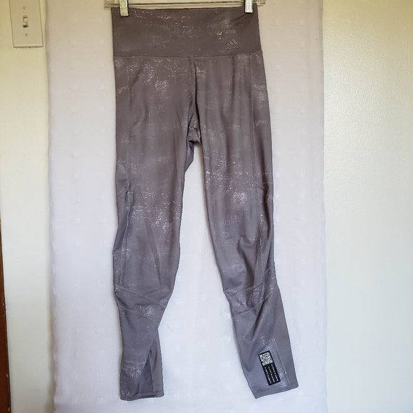 Adidas How We Do TGT Gray Speck Leggings Size S Running - Picture 4 of 11